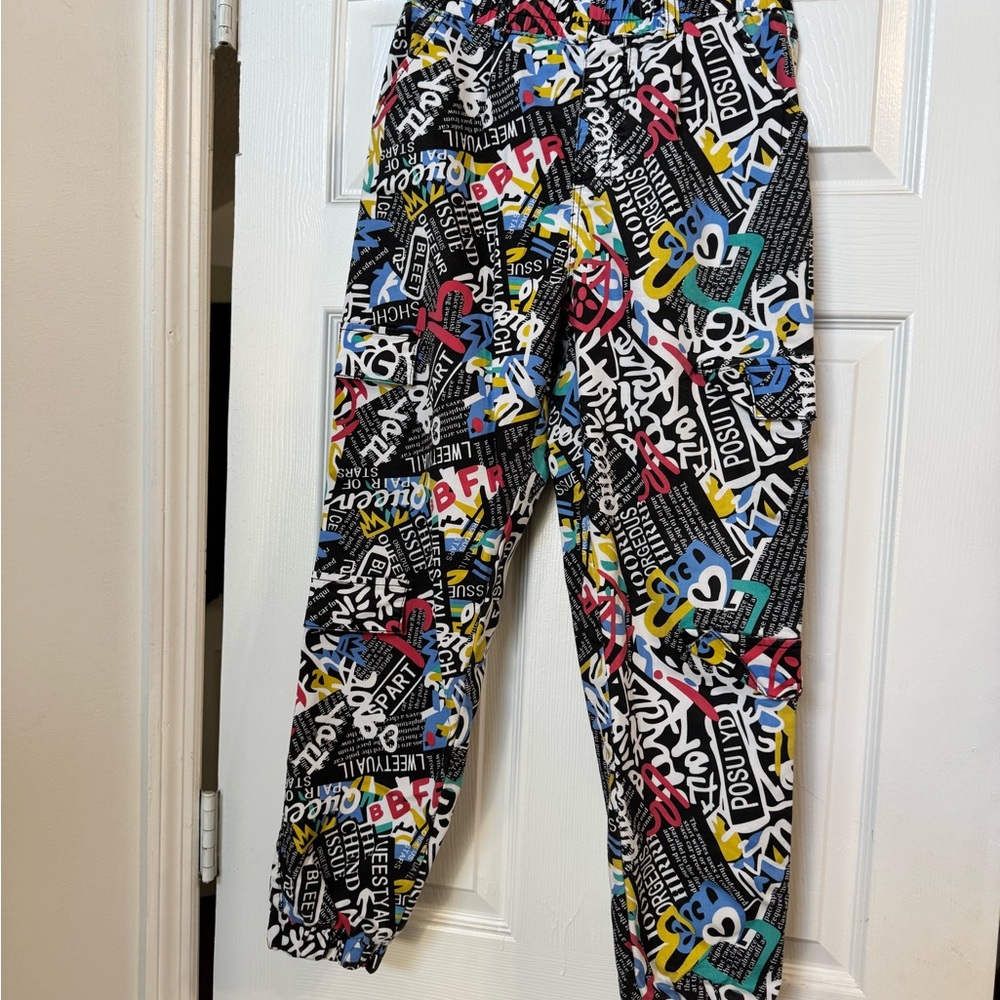 Stylish Multicolor Graffiti Pants VIP brand